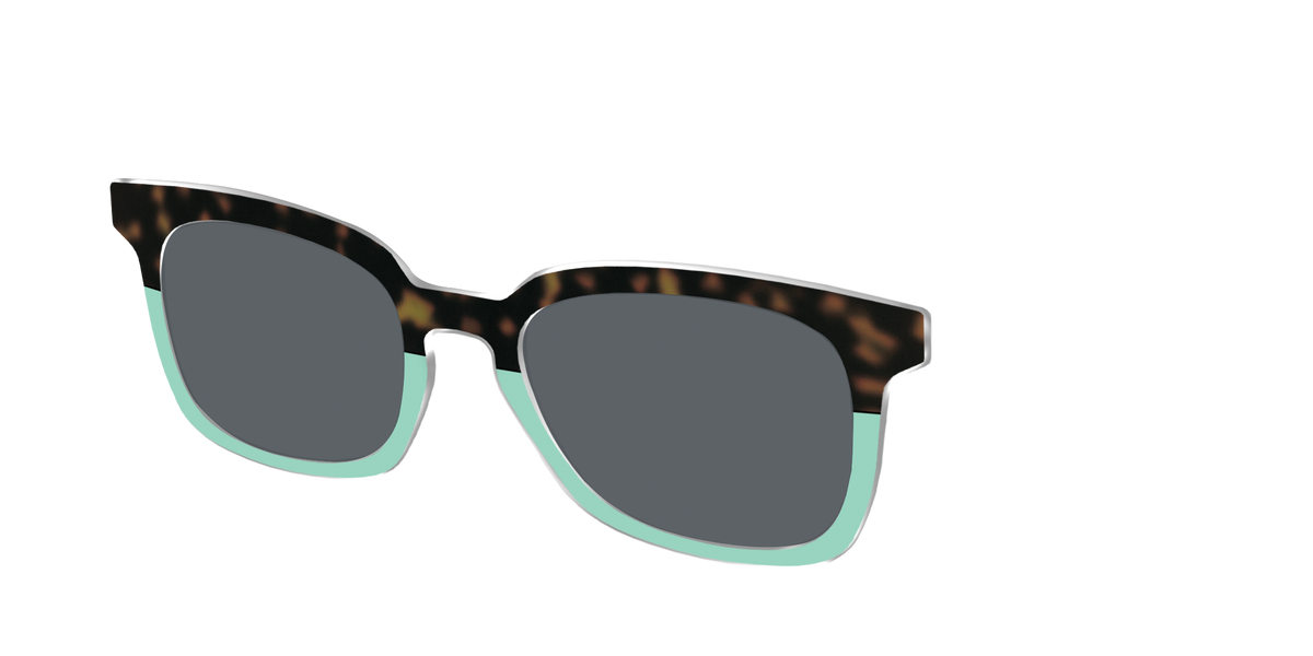 The Polarized Matcha Split Sun Top - Angle Top Image - Pair Eyewear