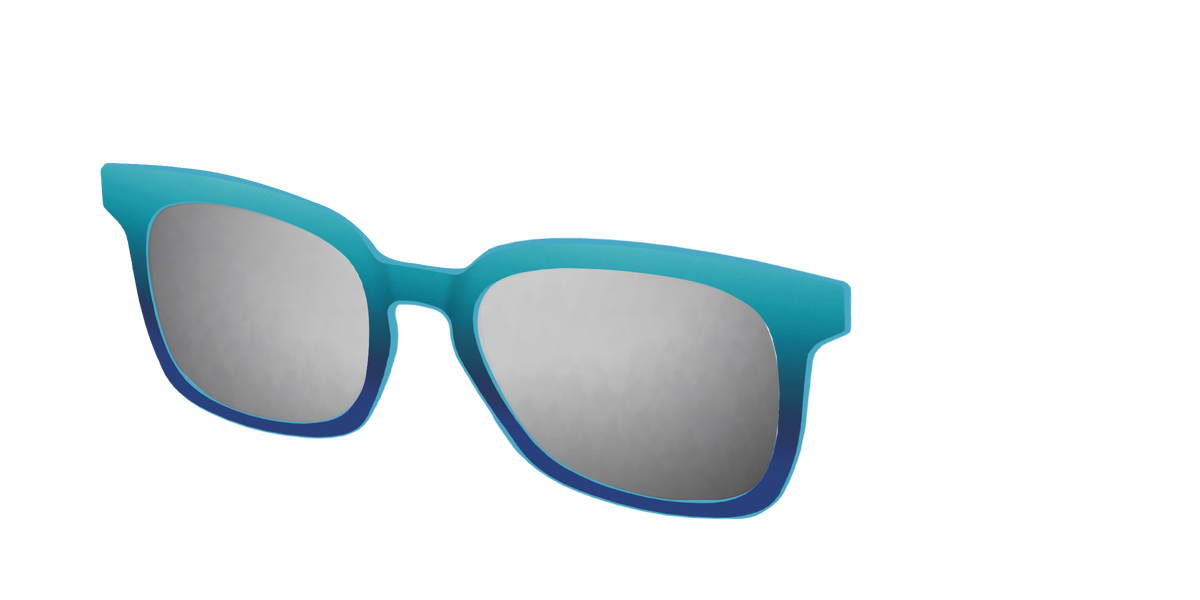 The Polarized Ocean Blue Sun Top - Angle Top Image - Pair Eyewear