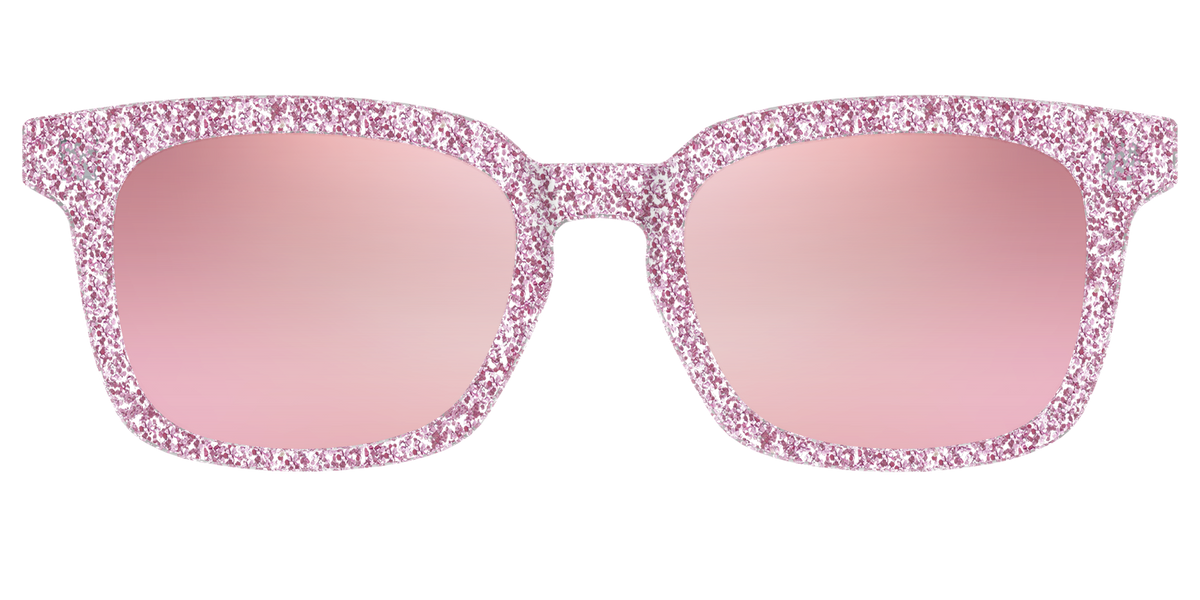 The Polarized Rose Gold Sparkle Sun Top - Front Top Image - Pair Eyewear