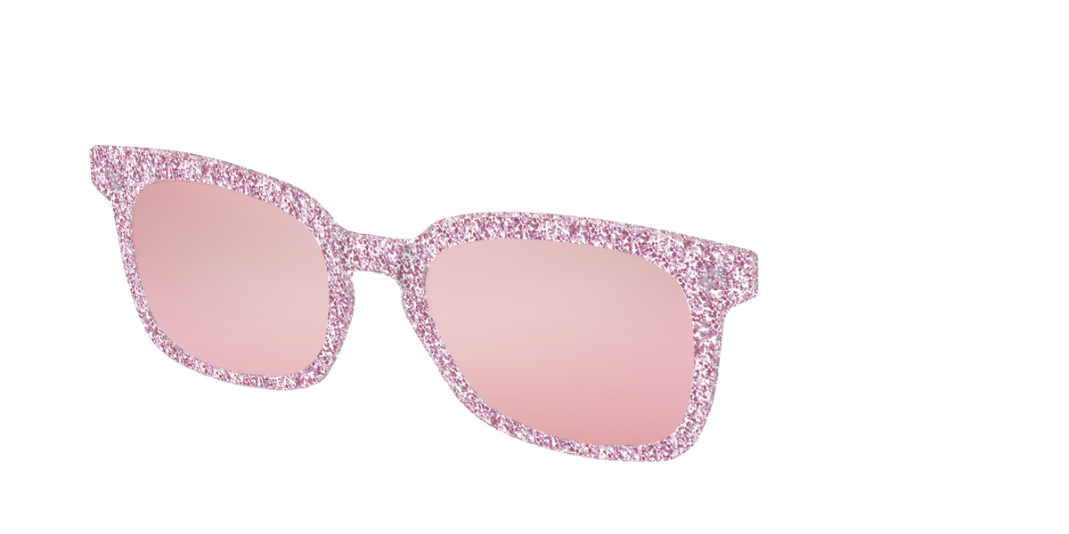 The Polarized Rose Gold Sparkle Sun Top - Angle Top Image - Pair Eyewear