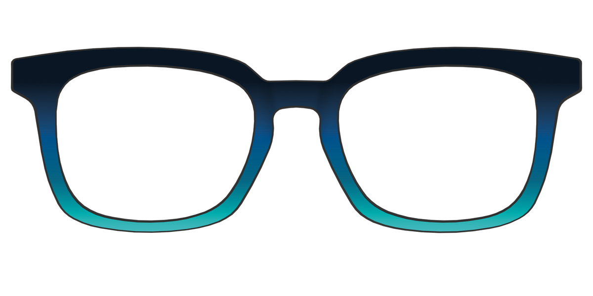 The Royal Blue to Seafoam Gradient - Front Top Image - Pair Eyewear