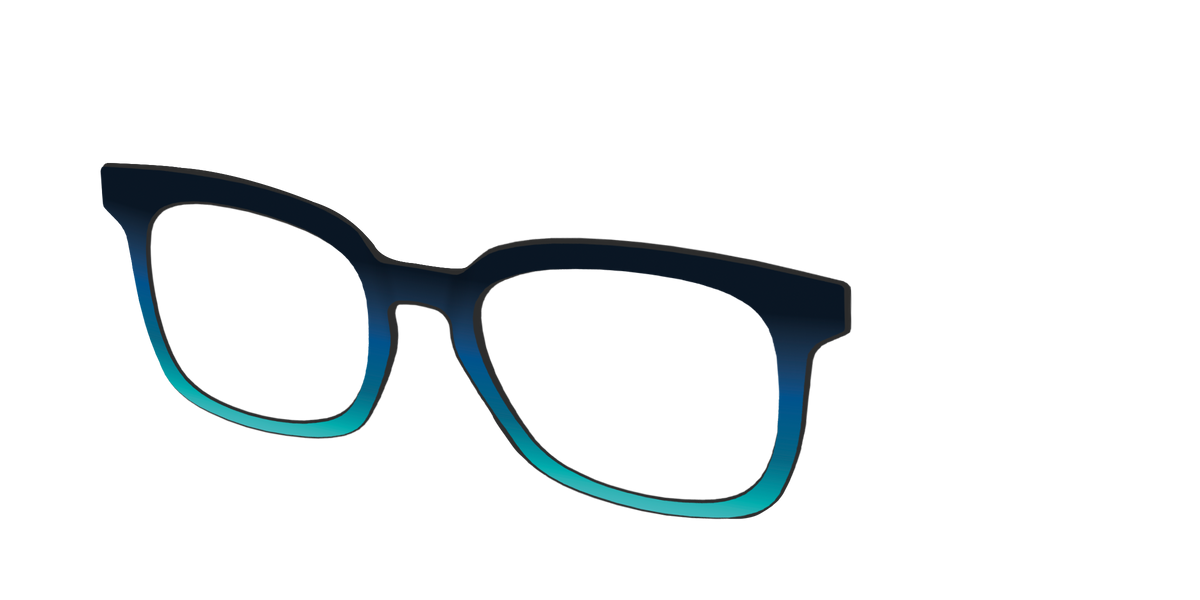 The Royal Blue to Seafoam Gradient - Angle Top Image - Pair Eyewear