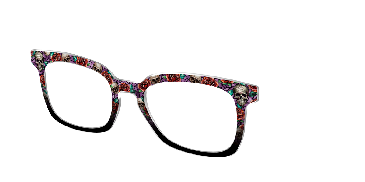 The Skull & Thorn Stained Glass - Angle Top Image - Pair Eyewear