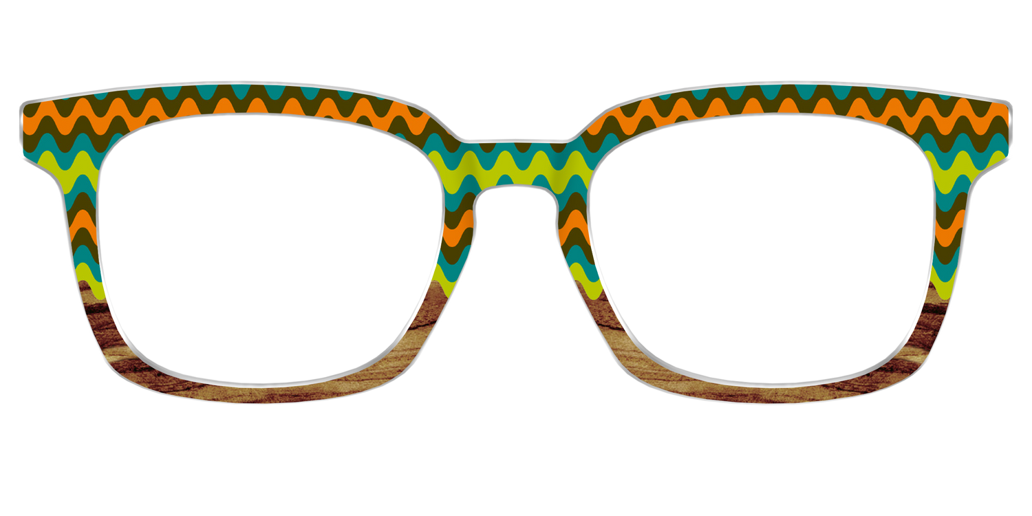 The Woodgrain Waves - Front Top Image - Pair Eyewear