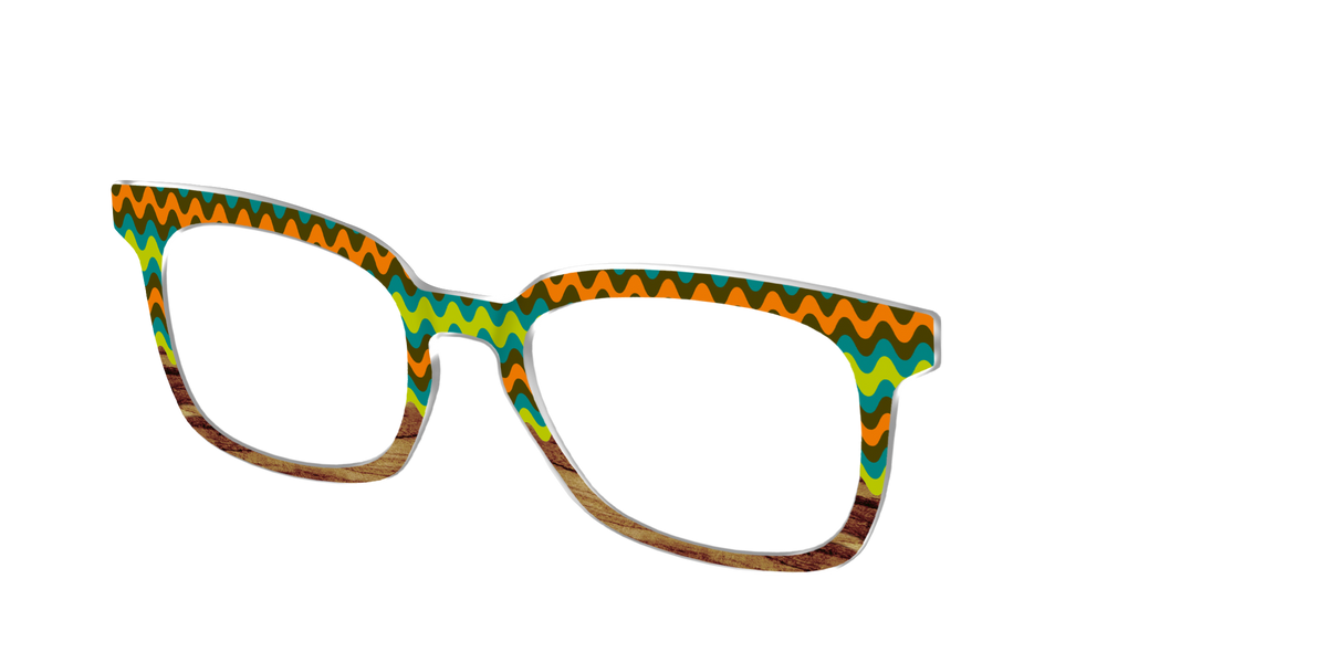 The Woodgrain Waves - Angle Top Image - Pair Eyewear