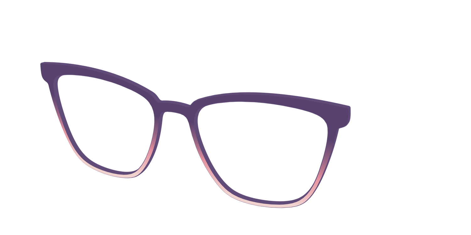 The Acai to Blush Gradient - Angle Top Image - Pair Eyewear
