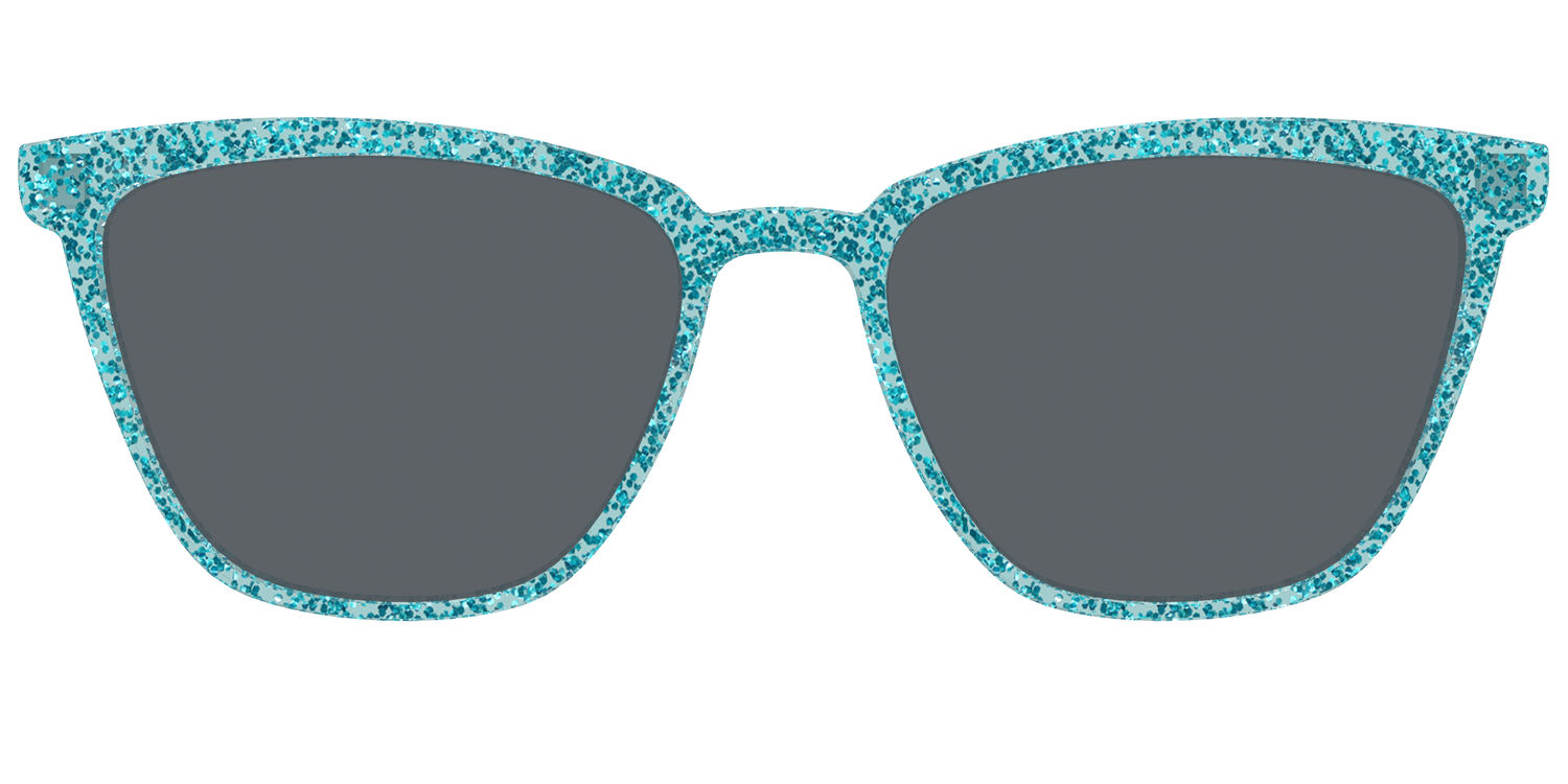 The Polarized Aquamarine Sparkle Sun Top - Front Top Image - Pair Eyewear