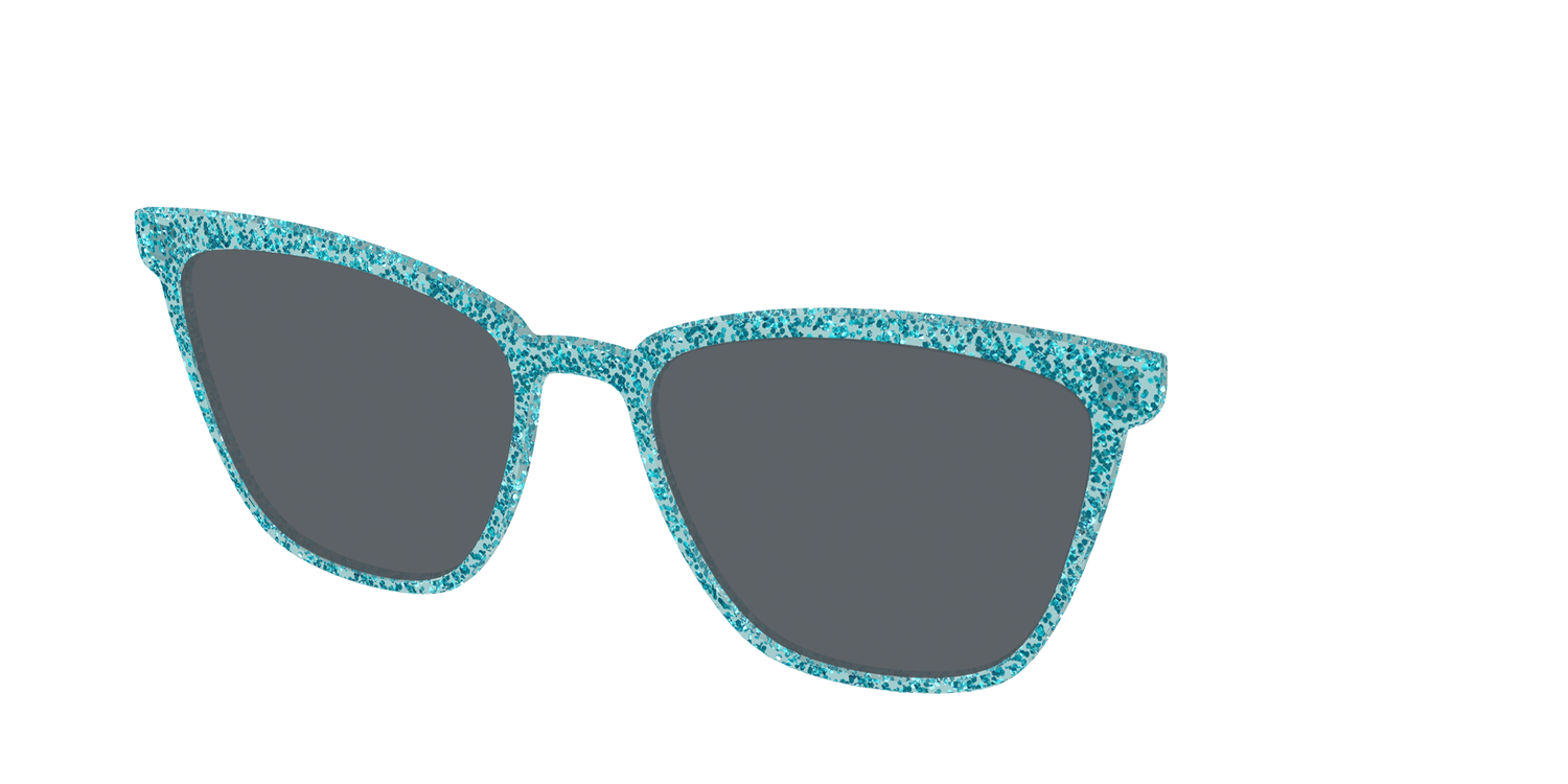 The Polarized Aquamarine Sparkle Sun Top - Angle Top Image - Pair Eyewear