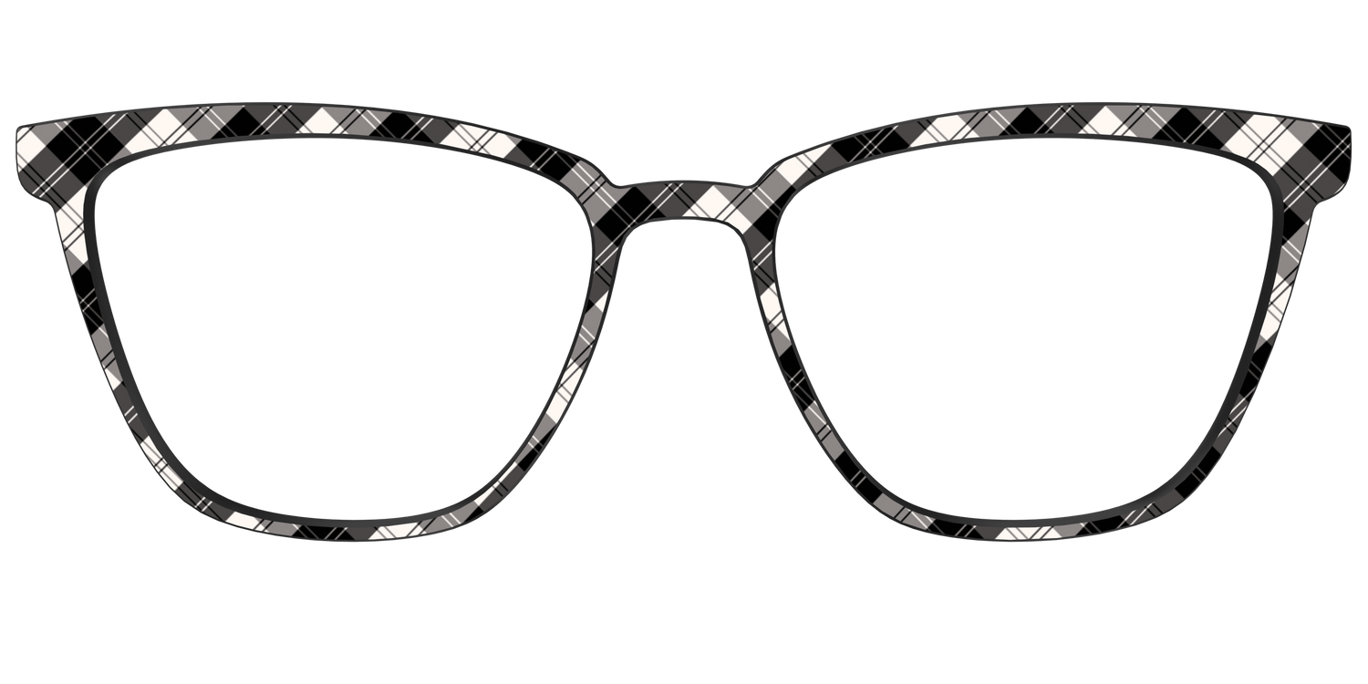 The B&W Plaid - Front Top Image - Pair Eyewear