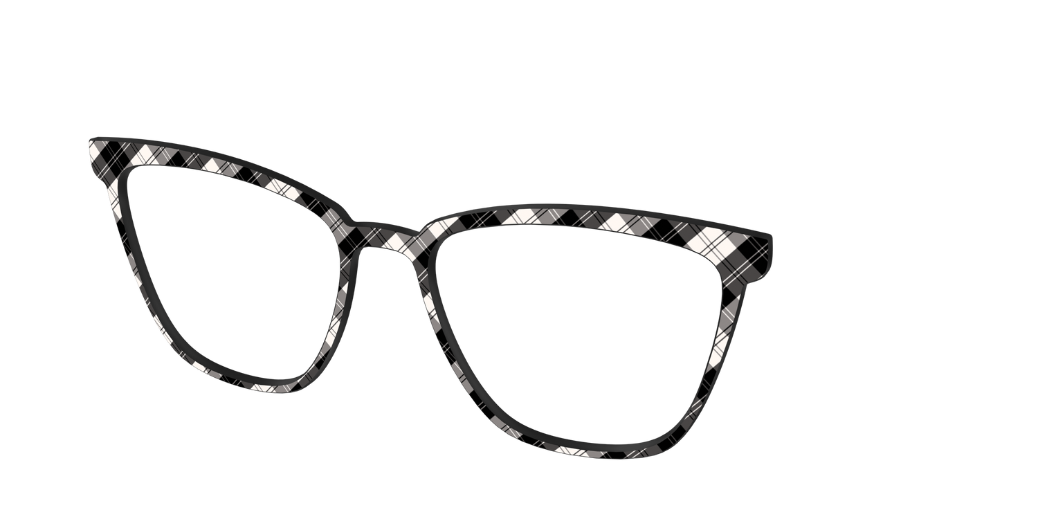 The B&W Plaid - Angle Top Image - Pair Eyewear