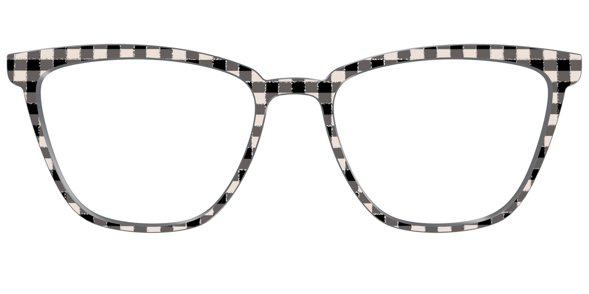 The Black Buffalo Check with Glitter - Front Top Image - Pair Eyewear