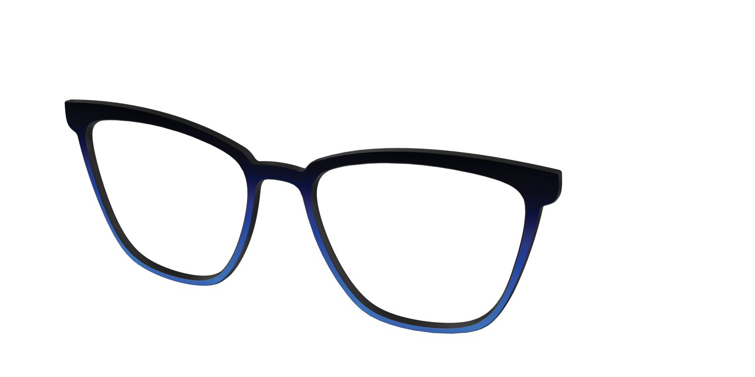 The Black to Blueberry Gradient - Angle Top Image - Pair Eyewear