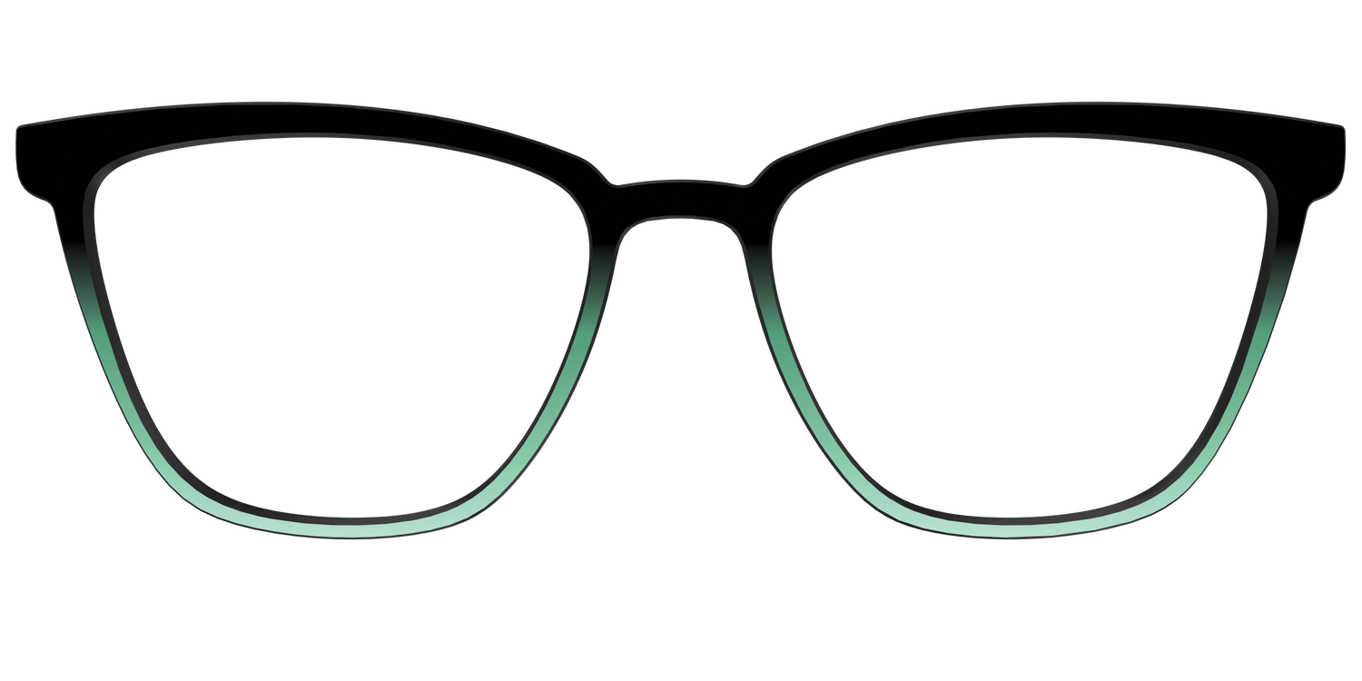 The Black to Spearmint Gradient - Front Top Image - Pair Eyewear