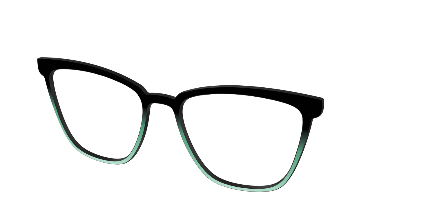 The Black to Spearmint Gradient - Angle Top Image - Pair Eyewear