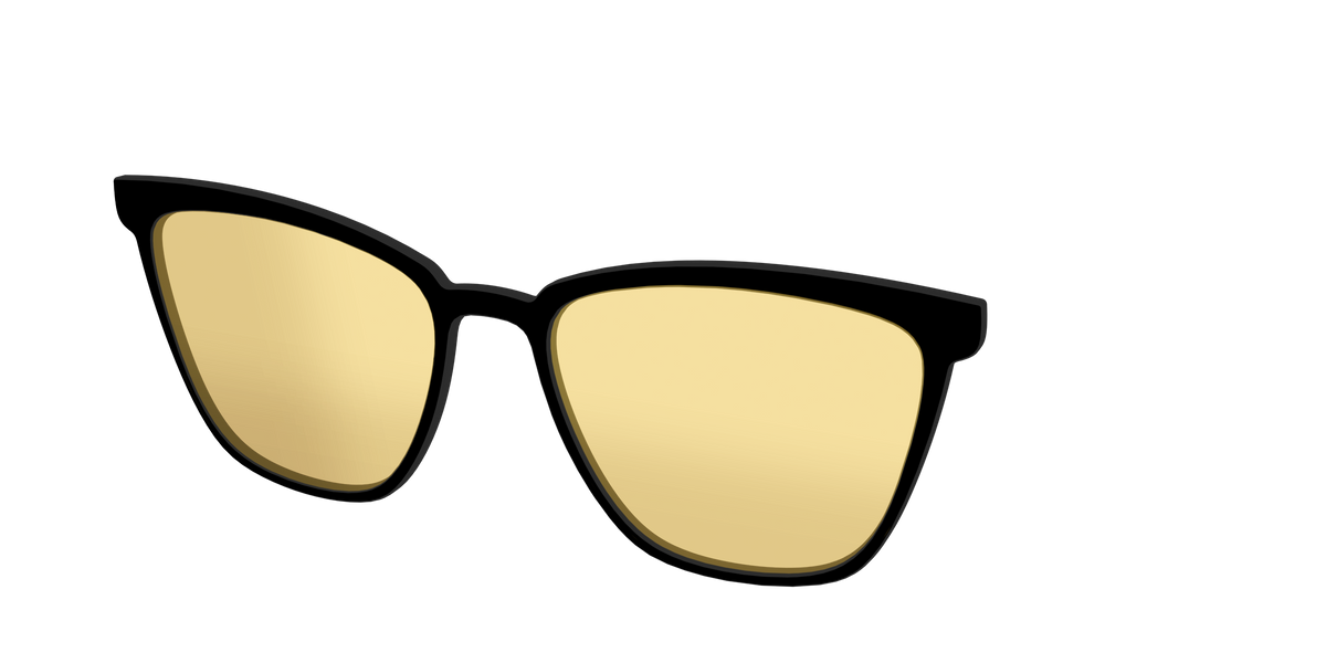 The Black With Citrine Yellow lens - Angle Top Image - Pair Eyewear