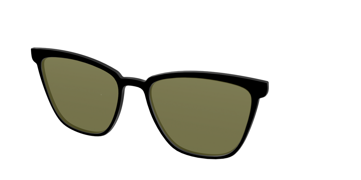 The Black with Green Racquet Sport lens - Angle Top Image - Pair Eyewear