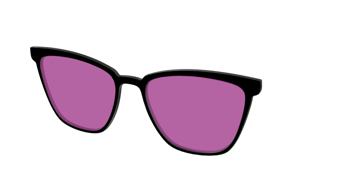 The Black with Violet Golf lens - Angle Top Image - Pair Eyewear