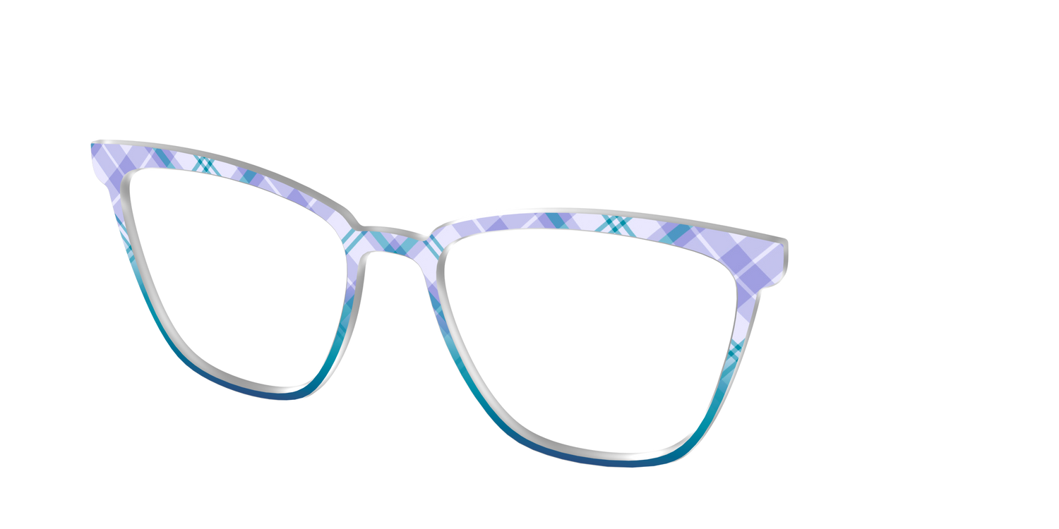 The Bluebell Plaid - Angle Top Image - Pair Eyewear