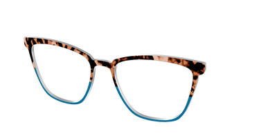 The Bondi Blue Tortoise Split - Angle Top Thumbnail - Pair Eyewear