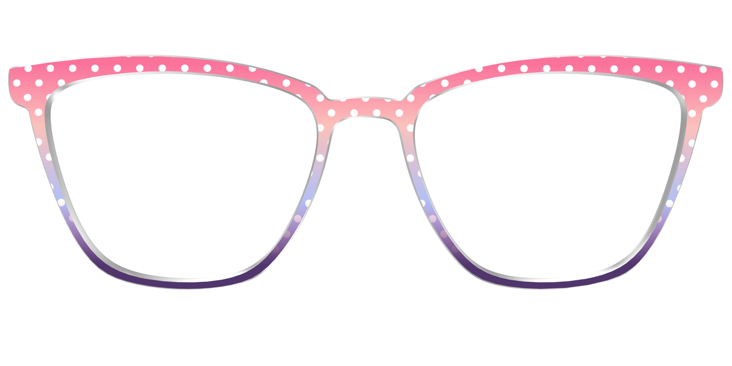 The Coral to Lilac Gradient Polka Dot - Front Top Image - Pair Eyewear
