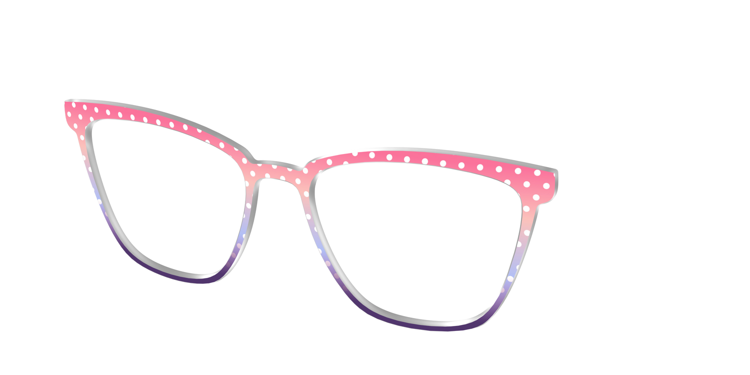 The Coral to Lilac Gradient Polka Dot - Angle Top Image - Pair Eyewear