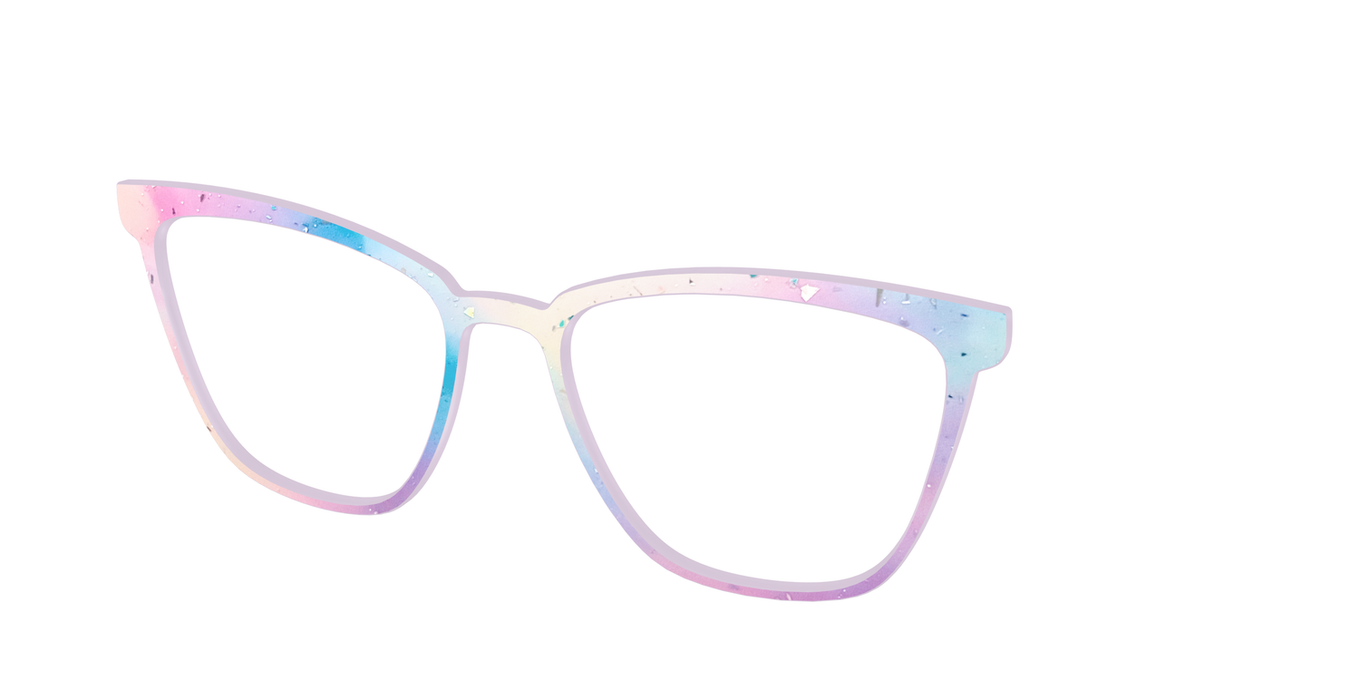 The Dreamy Pastel with Holographic Glitter - Angle Top Image - Pair Eyewear