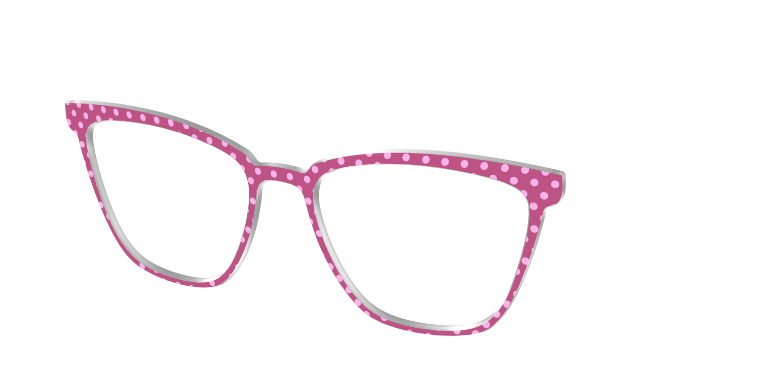 The Fuchsia Polka Dots - Angle Top Image - Pair Eyewear