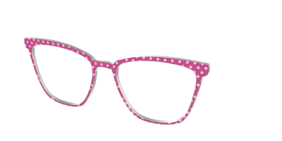 The Fuchsia Polka Dots - Angle Top Thumbnail - Pair Eyewear