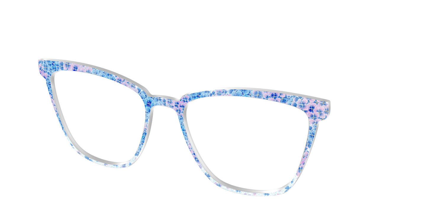 The Hydrangea Confetti Crystal with Gold Foil - Angle Top Image - Pair Eyewear