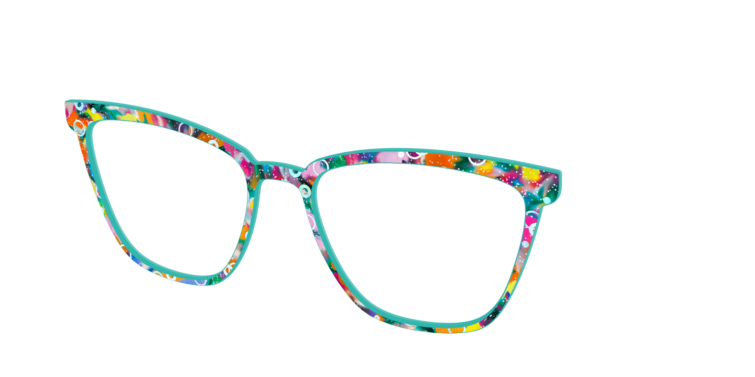 The Imaginative Tortoise with Bubble Glitter - Angle Top Image - Pair Eyewear