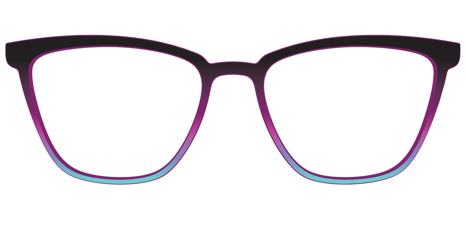 The Licorice to Seafoam Gradient - Front Top Image - Pair Eyewear