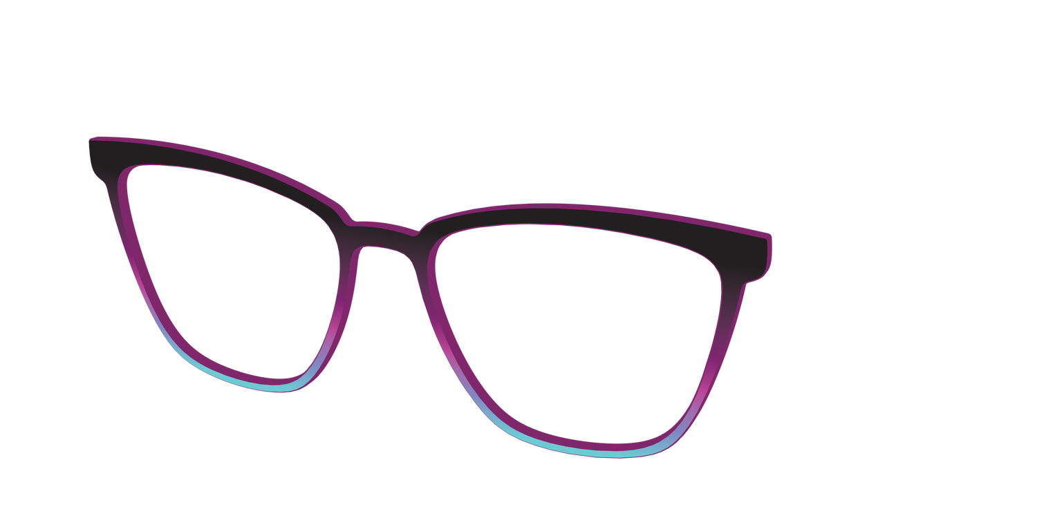 The Licorice to Seafoam Gradient - Angle Top Image - Pair Eyewear