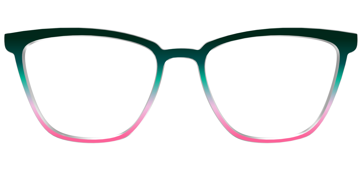 The Malachite to Peony Gradient - Front Top Image - Pair Eyewear