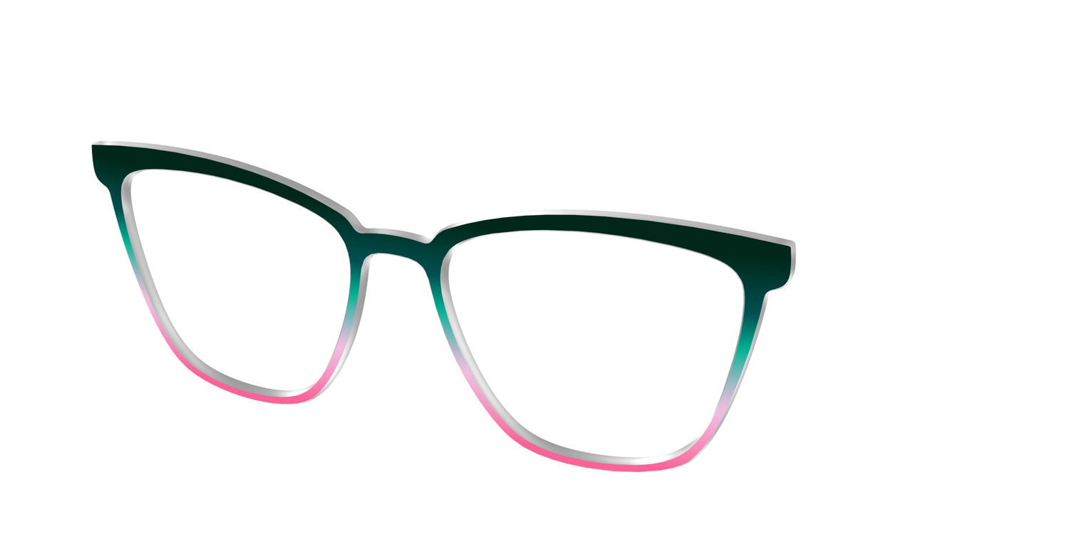 The Malachite to Peony Gradient - Angle Top Image - Pair Eyewear