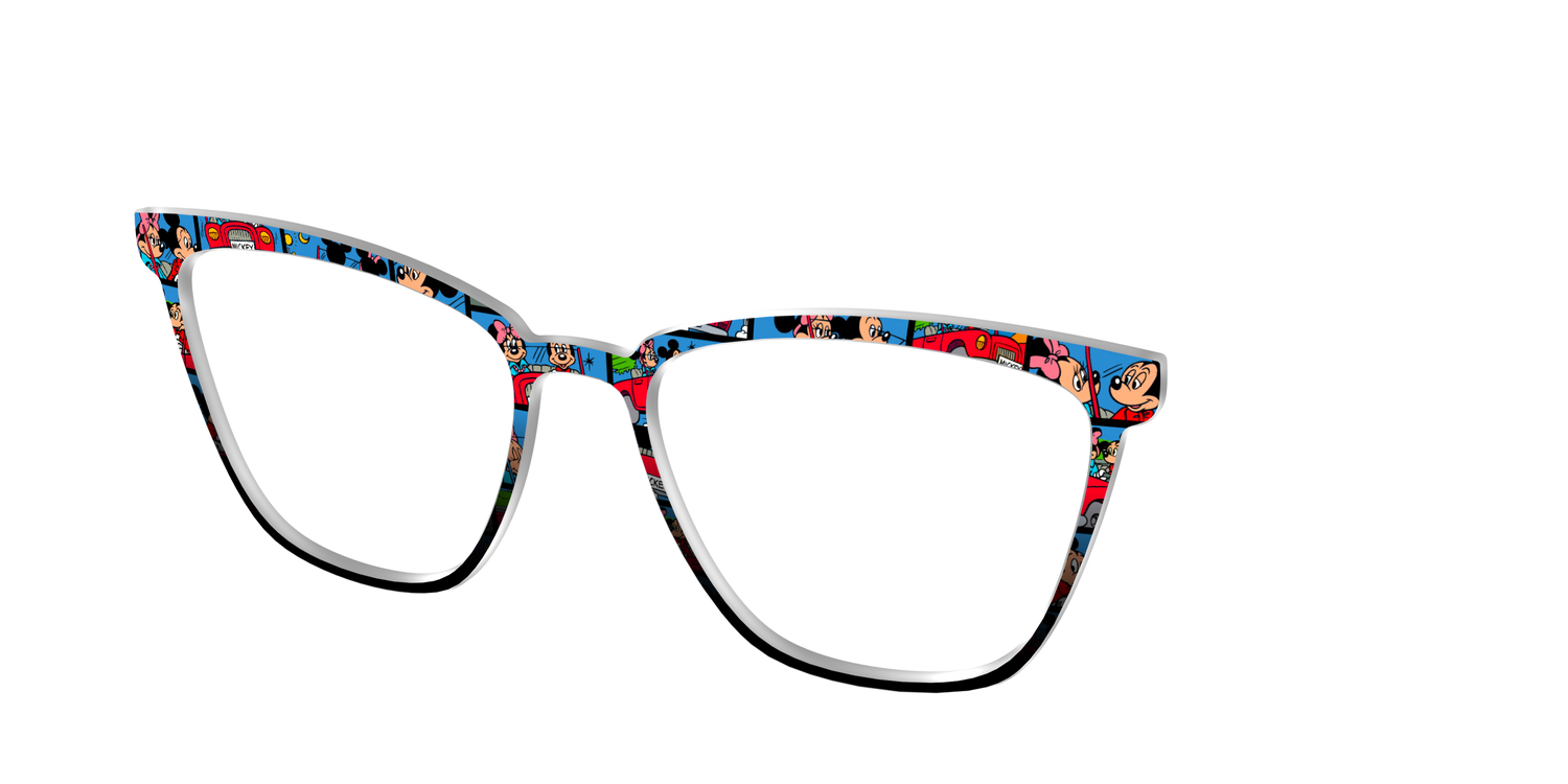 The Mickey & Minnie Comic Split - Angle Top Image - Pair Eyewear