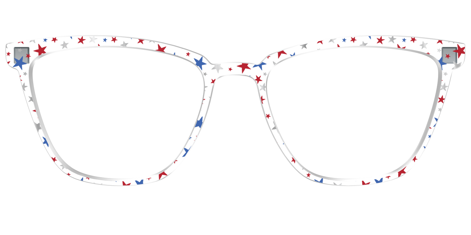 The Multi Stars Crystal with Silver Foil - Front Top Image - Pair Eyewear