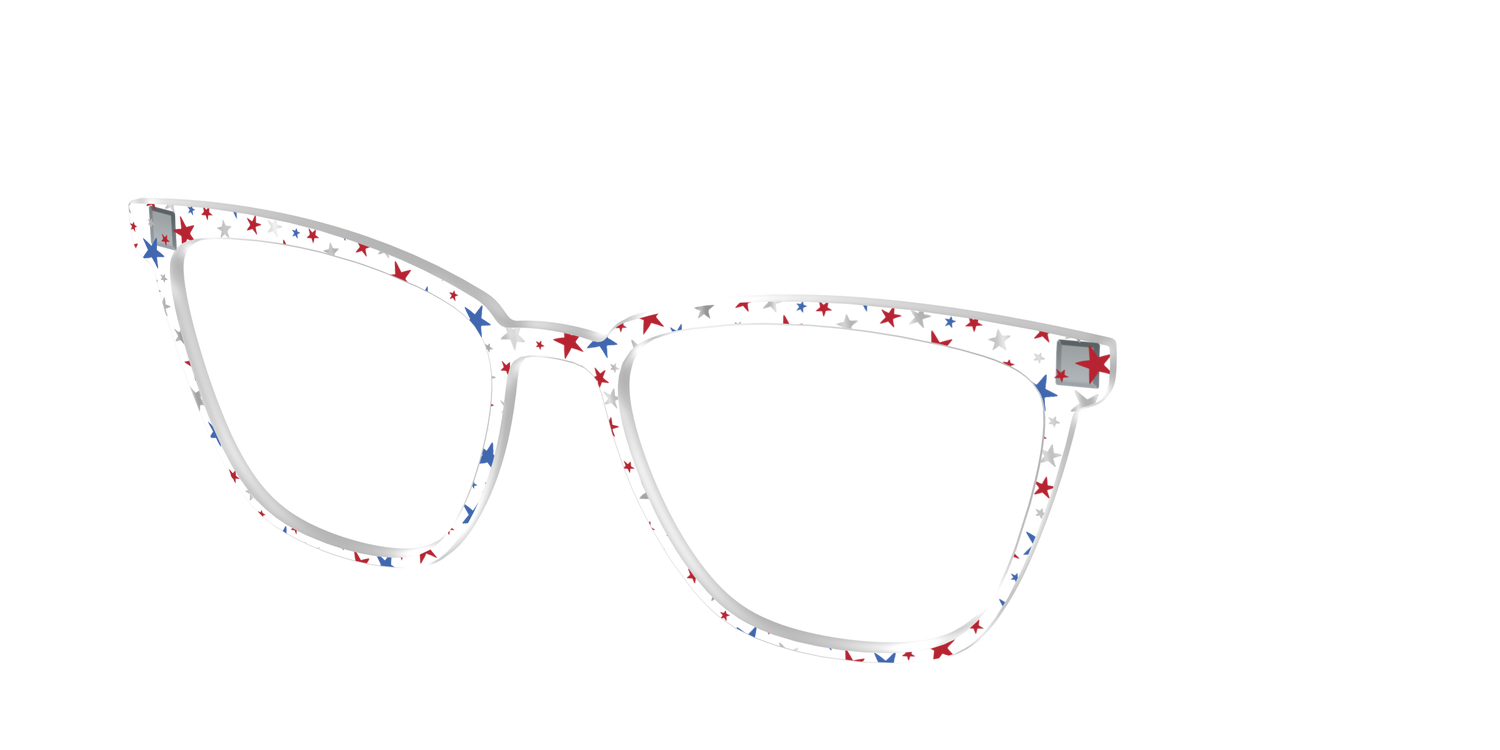 The Multi Stars Crystal with Silver Foil - Angle Top Image - Pair Eyewear