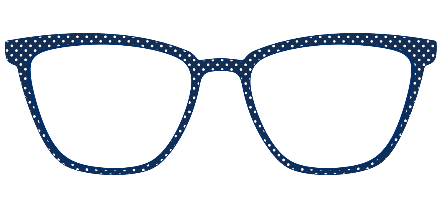 The Navy Pin Dot - Front Top Image - Pair Eyewear