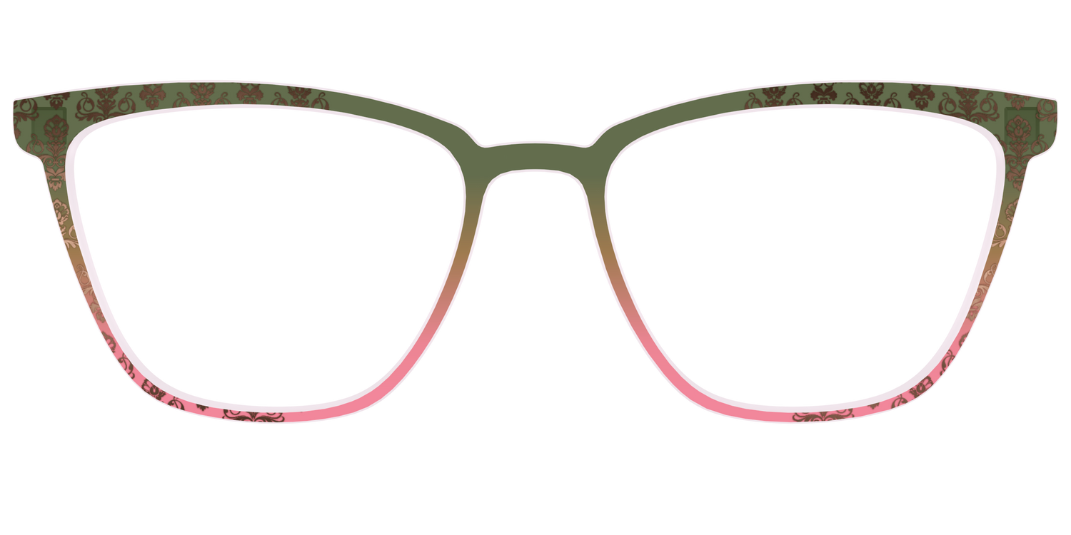The Olive to Rose Trellis with Champagne Foil - Front Top Image - Pair Eyewear