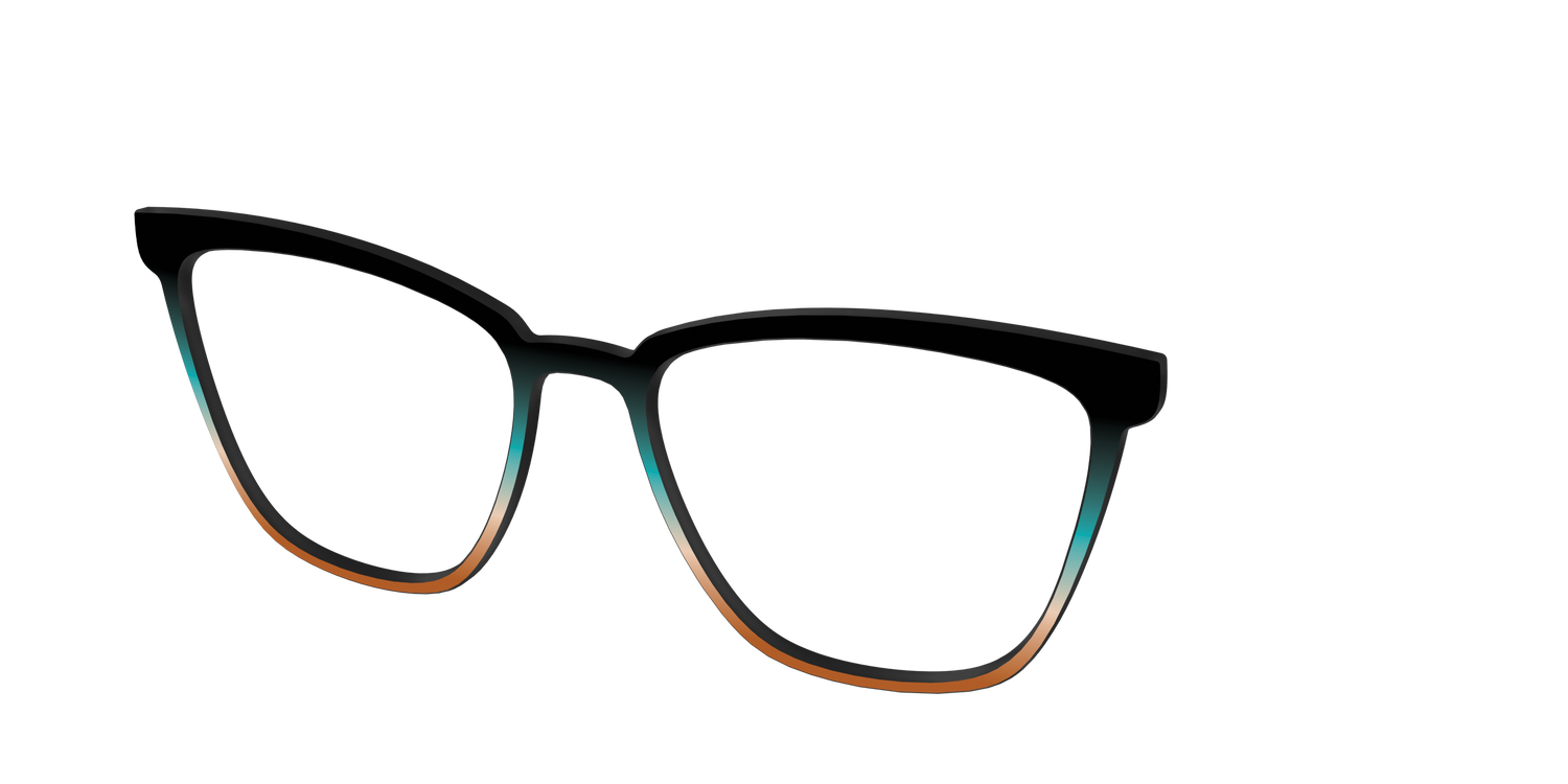The Onyx to Rust Gradient - Angle Top Image - Pair Eyewear