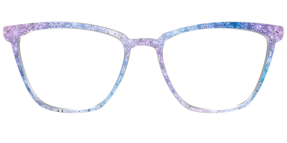 The Pastel Snowflake with Iridescent Glitter - Front Top Image - Pair Eyewear