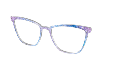 The Pastel Snowflake with Iridescent Glitter - Angle Top Thumbnail - Pair Eyewear