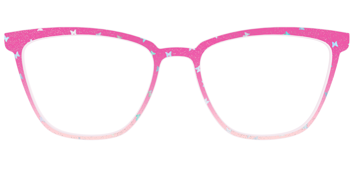 The Pink Butterfly Sparkle Crystal - Front Top Image - Pair Eyewear