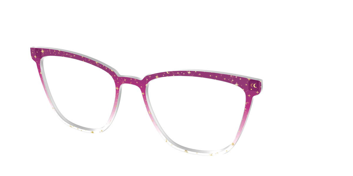 The Pink Ombre Gold Foil Crystal - Angle Top Image - Pair Eyewear