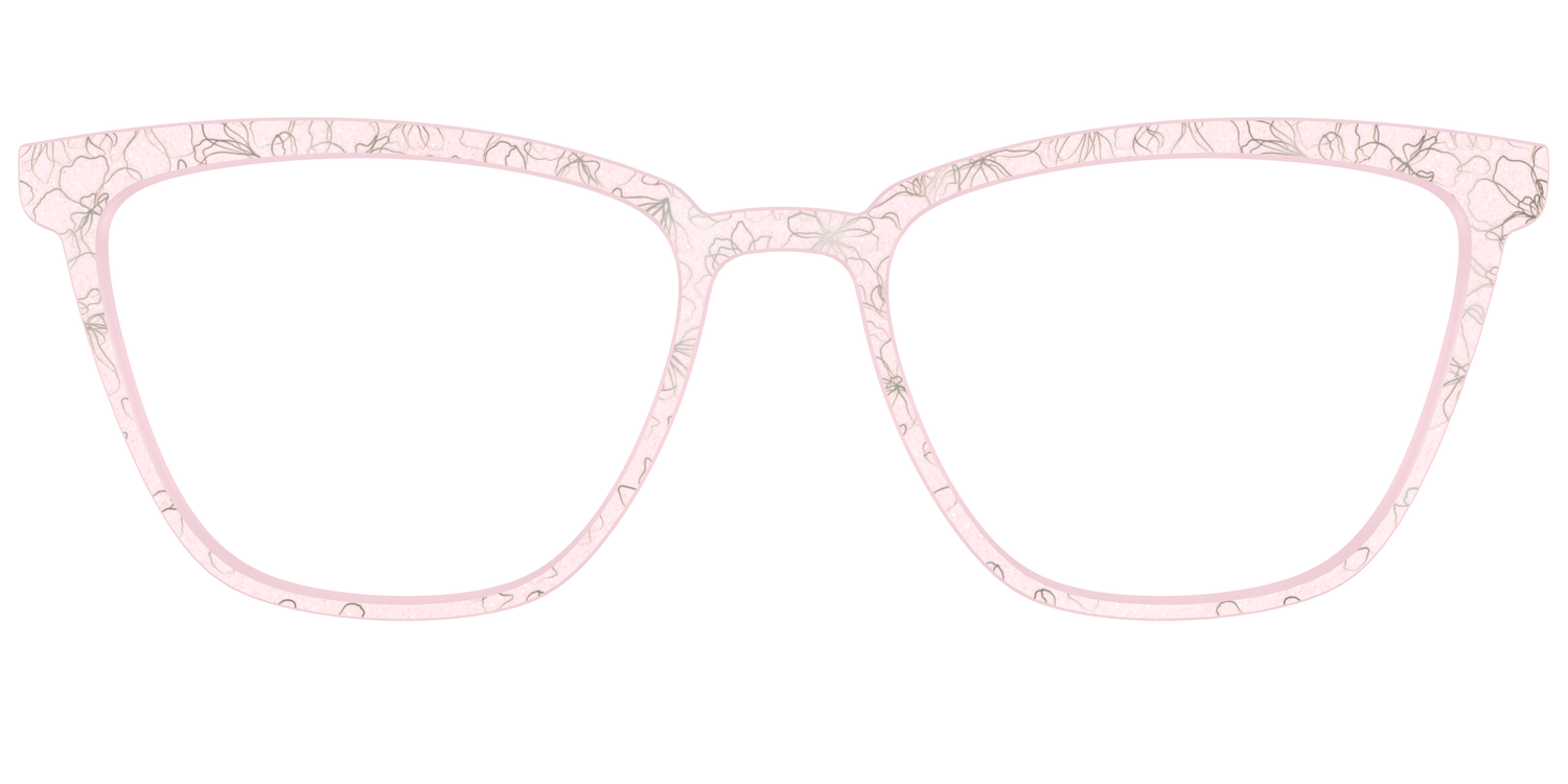 The Pink Shimmer Petals with Silver Foil - Front Top Image - Pair Eyewear