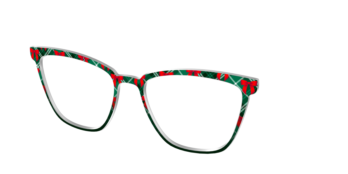 The Ribbon-Clad Plaid - Angle Top Image - Pair Eyewear