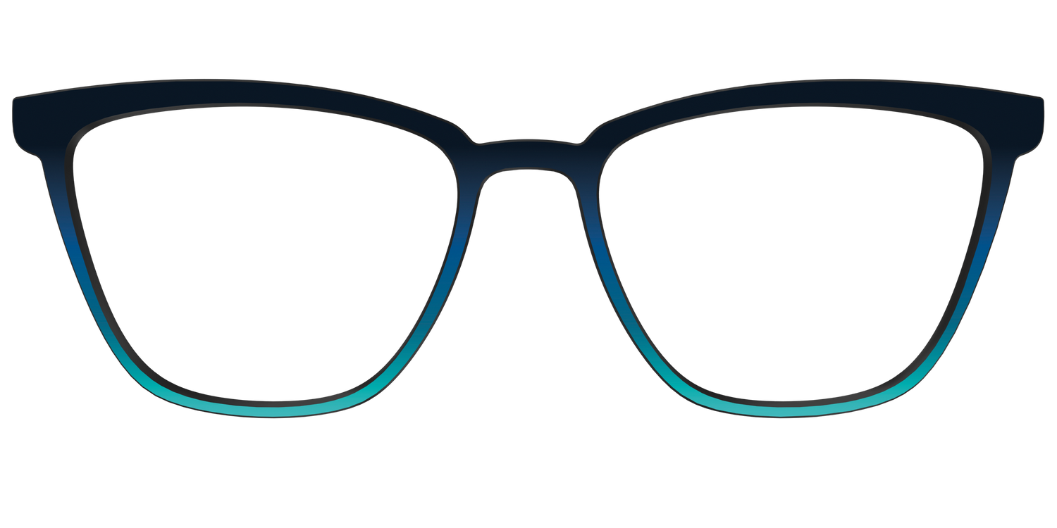 The Royal Blue to Seafoam Gradient - Front Top Image - Pair Eyewear