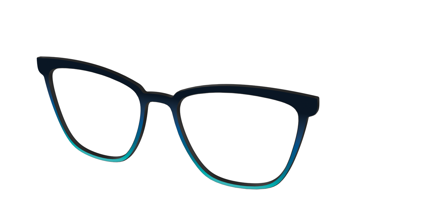 The Royal Blue to Seafoam Gradient - Angle Top Image - Pair Eyewear