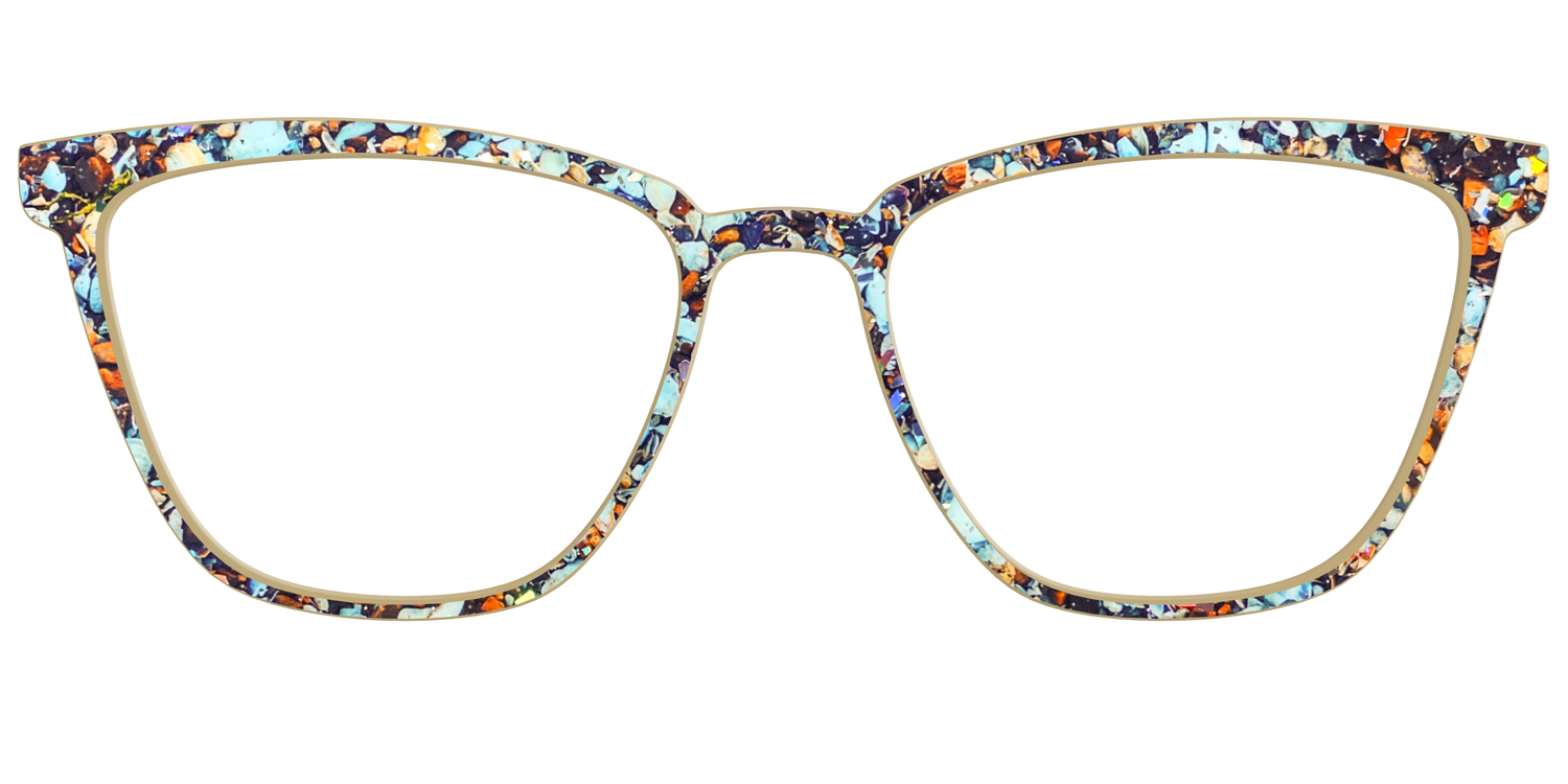 The Seashell Tortoise with Holographic Glitter - Front Top Image - Pair Eyewear