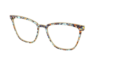 The Seashell Tortoise with Holographic Glitter - Angle Top Thumbnail - Pair Eyewear